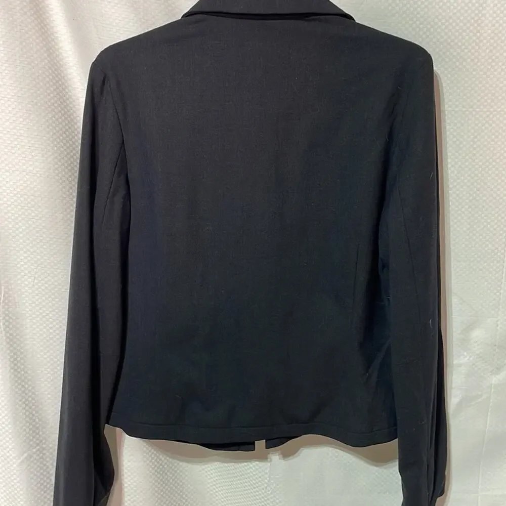 Banana Republic M charcoal wool lined front zip short jacket nwt vintage - Picture 8 of 11